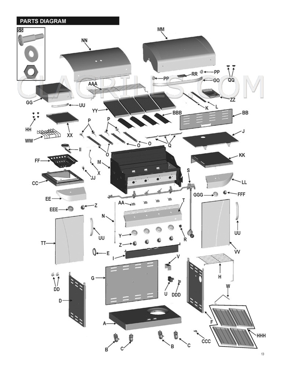 Char-Broil Commercial Infrared 3-Burner Grill Parts: Top-Rounded  Charbroil Semi-Circular Temperature Gauge