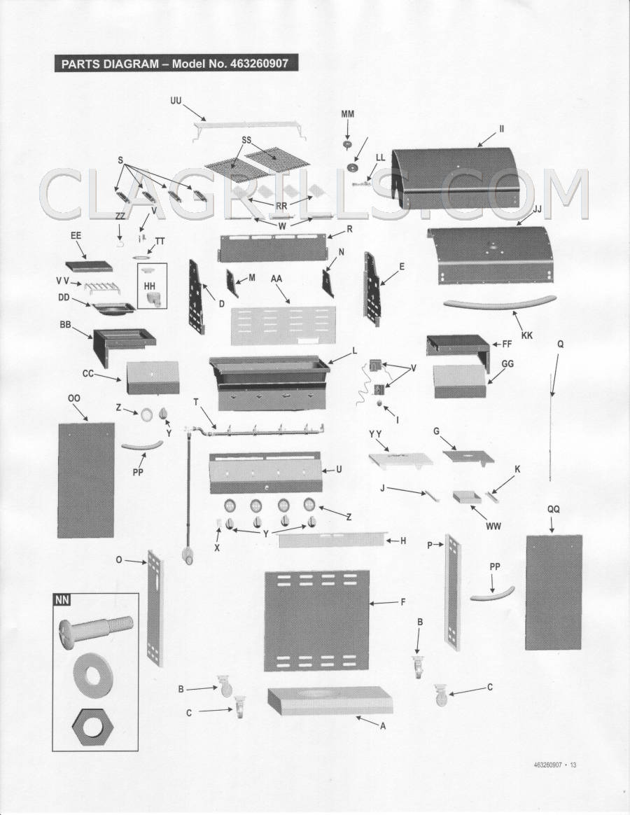 Charbroil 463260907 Premium Stainless Parts FREE SHIPPING