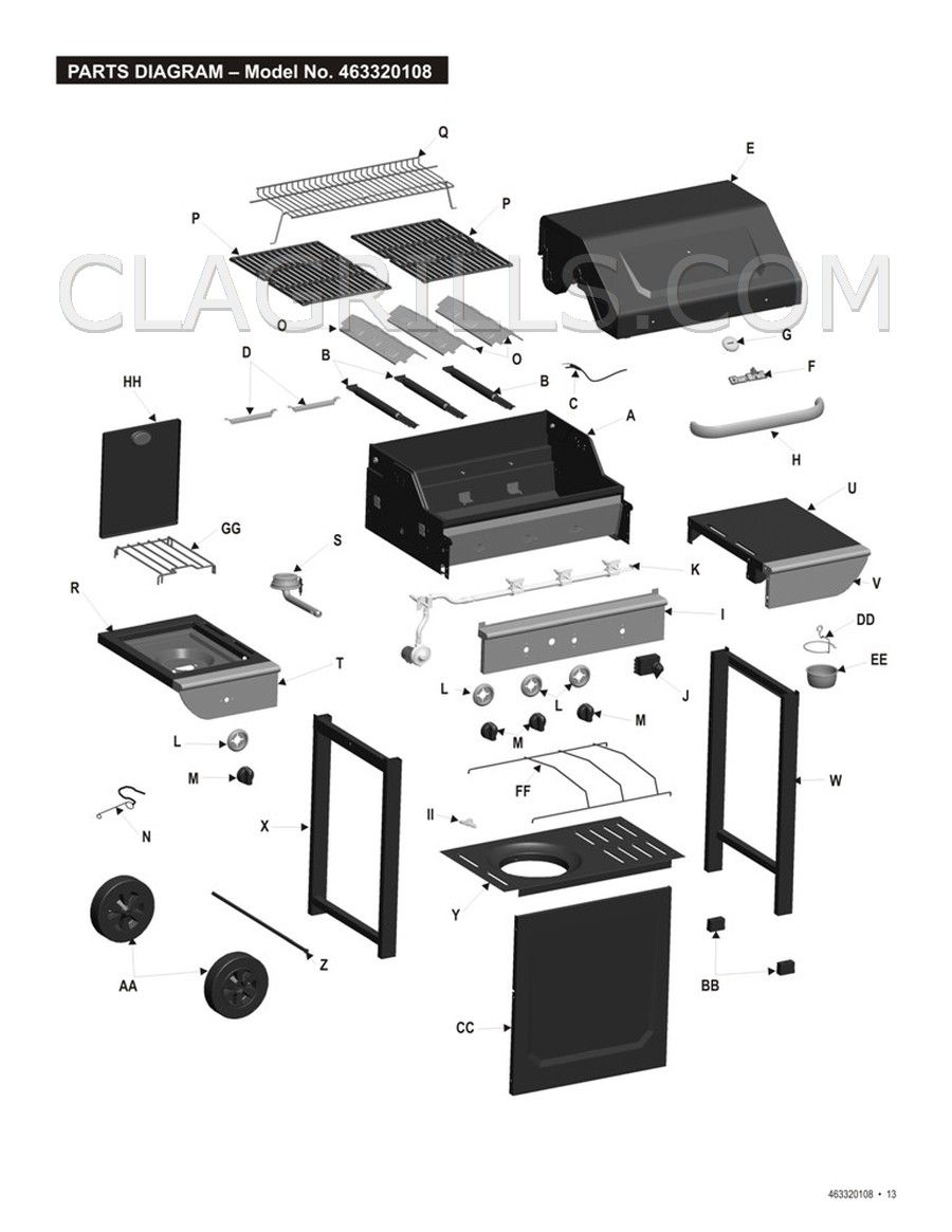 Parts for Charbroil 463320108 FREE SHIPPING