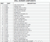 Parts list for model: BG27-BQR