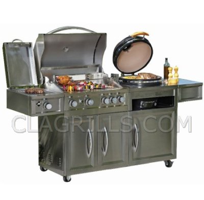 Gas & kamado outlet combo grill